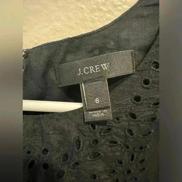 J.Crew Women’s Eyelet Peplum Cotton Silk Blend Top Size 6 - Picture 4 of 6